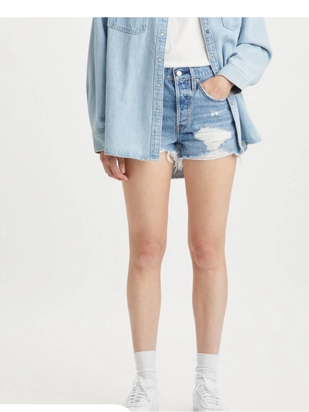 LEVI’S 501 Light Wash Cutoff Denim Short